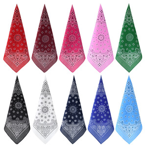 Euro-américain rétro 25g pur coton Double Cistus polyvalent extérieur écharpe Paisley amibe carré personnalisé Bandanas - Product Image 1