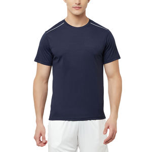T-shirt de gymnastique personnalisé à séchage rapide pour hommes en stock entraînement à manches courtes 100% haut d'entraînement en coton vêtements de sport respirants avec impression - Product Image 1