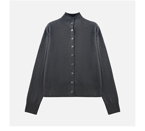 Cárdigan de Punto con Cuello Alto y Botones, 100% <span class=keywords><strong>Lana</strong></span> <span class=keywords><strong>Merino</strong></span> Premium, Suéter de Punto para <span class=keywords><strong>Mujer</strong></span> - Product Image 5