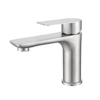 Robinet de lavabo moderne en acier inoxydable 304, finition or brossé et or rose, mitigeur monocommande eau chaude et froide pour salle de bain