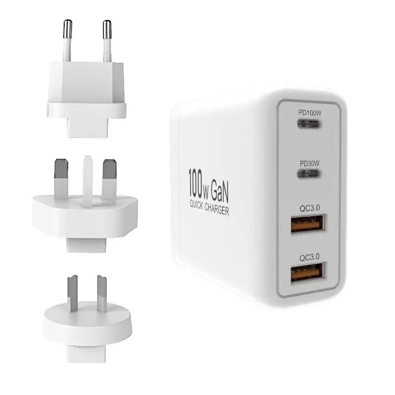 100W Gan Chargeur Type C USB Chargeur Rapide Mur Voyage Adaptateur Secteur US EU UK Plug Chargeurs pour MAC iPhone Apple Samsung Téléphones