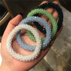 Venta caliente a granel Rhinestone Crystal Hair Tie Glitter Elástico Hair Band y trenzas Pulseras con cuentas Tipo Directo de los fabricantes - Product Image 4