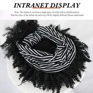 Perruque synthétique afro courte bouclée crépue en soie glacée avec bandeau, 6 pouces, entièrement mécanisée, sans dentelle, en fibre américaine haute température - Product Image 5