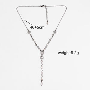 Dainty Bling tatil parti takı moda kübik zirkonya tenis zincir püskül Y şekilli uzun zincir kolye Lariat kolye - Product Image 4