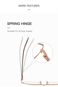 Gafas graduadas ópticas antiluz azul para mujer, montura Molar abierta, cadena de Metal, bisagra de resorte, Ojo de Gato, monturas de ojo de gato - Product Image 2