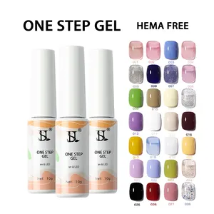 HS Nail Salon Private Label Gel Uv 28 colori 3 In 1 Soak Off Hema Free One Step Gel Nail Polish