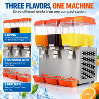 Boissons de cafétéria à succès commercial avec robinet, machine à jus réfrigérée à trois cylindres, boissons de bar à jus