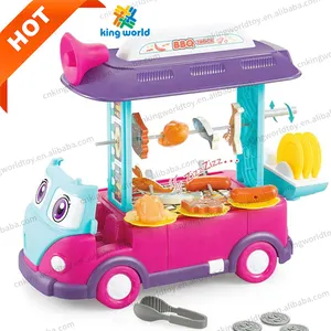 2合1趣味变形烧烤巴士烧烤套装儿童玩具厨房食品套装假装玩具