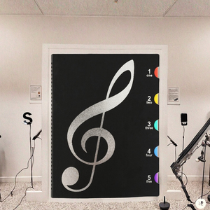 Tùy chỉnh A4 da hiển thị Đàn piano đứng cuốn sách lưu trữ chủ 3 vòng hợp xướng hợp xướng tấm âm nhạc chất kết dính tay thư mục trình bày - Product Image 3
