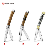 Couteau pliant de survie et de camping EDC artisanal, lame en acier 3Cr13, fabrication OEM Yeehand, manche en acrylique.