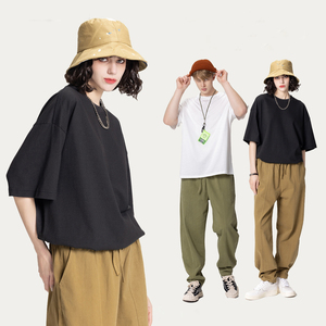 T-shirt d'été personnalisé en coton fin à manches courtes pour homme – Coupe ample et couleur unie - Product Image 1