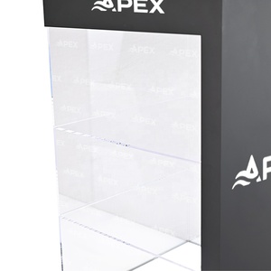Apex Bền 3 Tiers Acrylic LED Ánh Sáng Khói Hiển Thị Đứng Tùy Chỉnh Khói <span class=keywords><strong>Showcase</strong></span> Với Logo In Ấn - Product Image 5