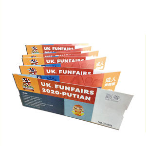 CMYK 오프셋 인쇄 사용자 정의 저렴한 열 항공권 빈 탑승 패스 음악 콘서트 놀이 공원 엔트리 티켓 - Product Image 4