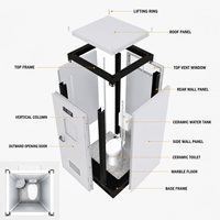 Cabine de toilettes portable sans plomberie avec réservoir d'eau intégré et réservoir de récupération des déchets pour les chantiers de construction et les zones isolées