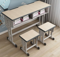 Bureau d'étude pour deux personnes à usage domestique; Hauteur réglable pour table et chaise de devoirs pour les élèves du primaire et du secondaire