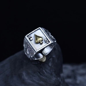 Anello Aperto Regolabile Vintage con Design a Picche, <span class=keywords><strong>Anelli</strong></span> alla Moda per Uomini e Donne - Product Image 4