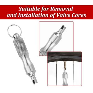 Clé à valve de pneu en acier, style américain, avec porte-clés pour réparation de pneus sans chambre à air - Product Image 2