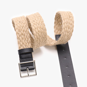 Cintura da Donna Personalizzata in Corda di Canapa Naturale Intrecciata, con Design a Intreccio e Cintura in Pelle PU di Alta Qualità - Product Image 4