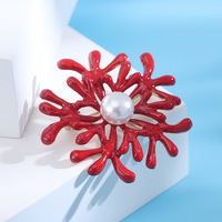 Alliage coréen goutte d'huile mode corail fleur broche Simple tempérament manteau pull accessoire Corsage pour cadeau