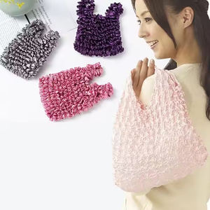 도매 판촉용 휴대용 쇼핑 토트백 신축성 폴리에스터 확장 및 접이식 미니 사이즈 스트레치 매직 버블 - Product Image 2