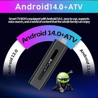 TV98 ATV Android 14 Smart TV Stick 8K 2.4G 5G Double WiFi BT 5.0 HDR10 Allwinner H313 Lecteur multimédia Télécommande vocale en plastique Set Top