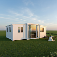 Conteneur Habitable Portable Extensible à Double Aile de 40 pieds, 72 m², Villa Préfabriquée Modulaire en Structure Acier