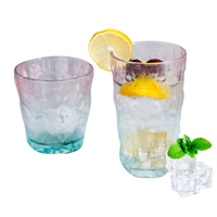 Mug en verre texturé effet glacier, tasse à eau et jus pour la maison, verre à whisky et bière haut de gamme, vente en gros pour la maison, le bar, le restaurant et les fêtes