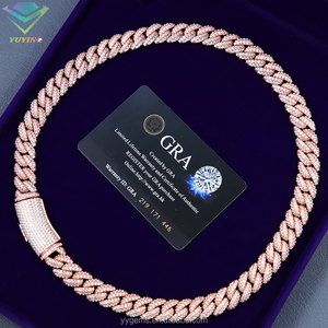 Yy Hot-Sale 13mm gebogen vvs Moissan ite kubanischen Chian Pass Diamant Tester Sterling Silber edlen Schmuck Halsketten für Männer - Product Image 1