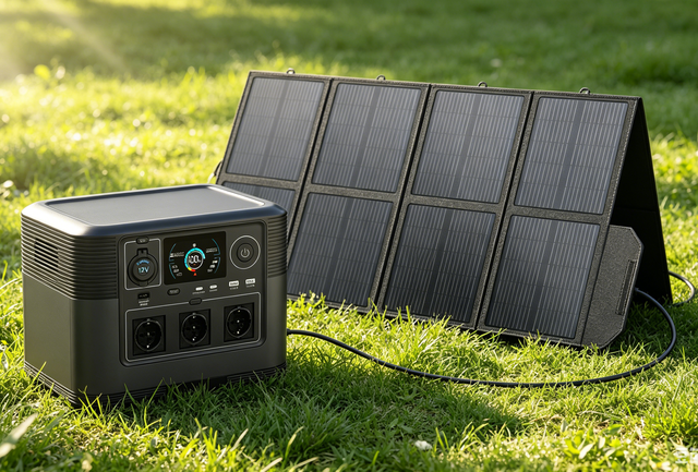 Solar Generator Kit 1200W Portable Power Station LiFePO4 Battery with 200W Solar Panel for RV Camping Emergency Power