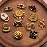Boutons décoratifs populaires rétro en émail œil porte-bonheur, cousus à la main, pour vestes de luxe, manteaux haut de gamme, embellissement de vêtements