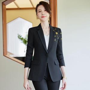时尚大号纯色正装女式商务裤两件套 - Product Image 6