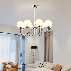 โคมไฟแก้วทรงเมล็ดถั่ววิเศษสไตล์บาวเฮาส์ วินเทจ แบบมินิมอลฝรั่งเศส สำหรับห้องนั่งเล่นและห้องรับประทานอาหาร - Product Image 2