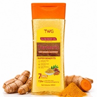 Huile Corporelle Éclaircissante au Curcuma TWG OEM, Soin Corporel Hydratant en Profondeur et Nourrissant pour une Peau Éclatante, 200ml