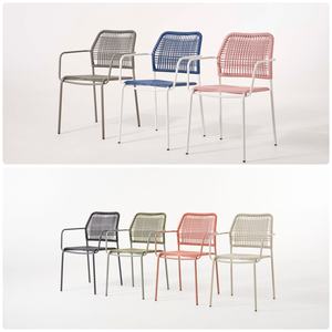 Silla Moderna de Jardín Verde para Exteriores Económica e Impermeable con Asiento de Mimbre de Ratán para Restaurante y Patio - Product Image 5