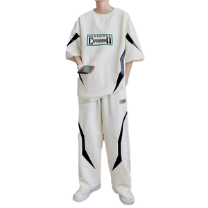 M-8XL <span class=keywords><strong>taglie</strong></span> <span class=keywords><strong>forti</strong></span> nuova moda estiva Casual sport manica corta + pantaloni due pezzi tuta sportiva da <span class=keywords><strong>uomo</strong></span> - Product Image 1