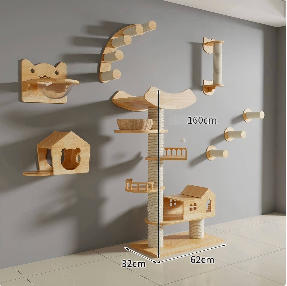 Ensemble d'arbres à chat 6 pièces (option 3)