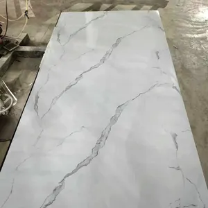 Vendas Fácil Para Instalar Interior Decorativo Alto Brilhante Pvc Wall Panel Uv Marble Sheet