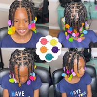 Lot de 10 barrettes à cheveux auto-agrippantes en forme de fleur pour filles, sur carte, pour enfants