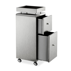 Carrito de peluquería de acero inoxidable plateado, herramientas de salón de belleza, armario de almacenamiento de <span class=keywords><strong>Metal</strong></span> para uso en el hogar y la sala de estar - Product Image 1