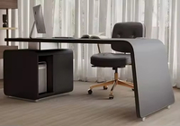 Table de Direction Intégrée de Luxe avec Meuble de Rangement – Centre Financier de Bureau au Design Premium