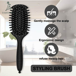 Private Label Eco Friendly Curl Defining <strong>Brush</strong> Curly Hair <strong>Brush</strong> Boar Bristle Styling Hairbrush For Detangling - Product Image 3