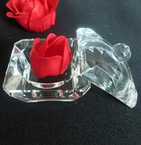 Vaso portagioie quadrato in cristallo di vetro MH-QT0020
