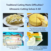 Machine de découpe automatique à ultrasons pour pain et gâteaux, équipement commercial programmable pour la découpe de mousses et de cheesecakes mille-feuilles