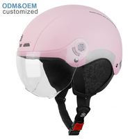 Casque de moto rétro 3/4 ouvert prêt à être expédié, populaire, style vintage, pour cruiser et ski, idéal pour la conduite hivernale