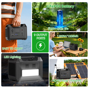 Nhà Máy giá 1200 Wát 1008wh LiFePO4 không dây năng lượng mặt trời Trạm điện MPPT Máy phát điện Trạm di động pin bên ngoài cho xe nhà - Product Image 2