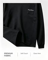 Sweat-shirt à col rond surdimensionné pour homme, noir, poche poitrine, DingweiBaimei, manches longues, streetwear décontracté, pull-over, 100% coton tricoté