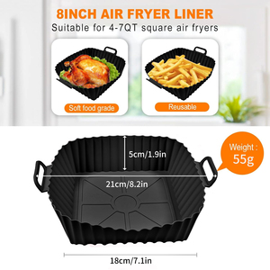 Pelapis Panci Silikon OEM untuk Keranjang/Panci 3 hingga 7 QT, Pengganti Kertas Roti yang Mudah Terbakar, Loyang Panggang yang Dapat Digunakan Kembali, Aksesoris Oven - Product Image 2