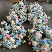 Centres de table et décorations de table T-FT150, boules de fleurs en soie de 60 cm, couronne blanche et rose pour la décoration de mariage