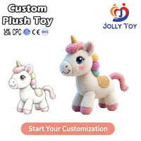 Jouets en peluche personnalisables en gros, grandes peluches, licorne arc-en-ciel, cheval rose, animaux en peluche, fabricant de jouets en peluche OEM