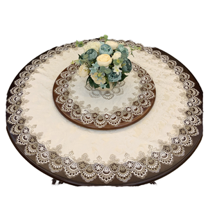 Round Lace <b>Tablecloth</b> Embroidered Floral Pattern Elegant Home Decor Washable Handcrafted Style - Product Image 1